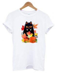 Black-Halloween-Kitty-and-Pumpkins-T-shirt-719x800