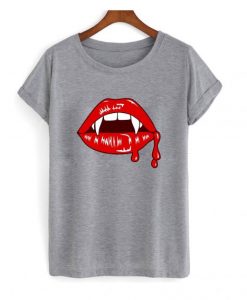 Vampire-Lips-Fangs-Shirt-Halloween-Dripping-Blood-T-shirt-510x568
