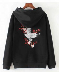 Crane-Embroidered-Hoodie