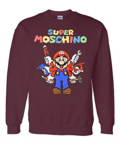Super-Mario-Moschino-Maroon-Sweatshirt