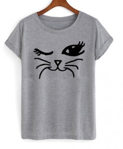 Winking-Cat-Fun-Popular-Cat-Lover-Graphic-Feline-Tee-Shirt-510x598