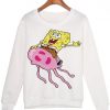 SpongeBob-White-Pullover-Sweatshirt