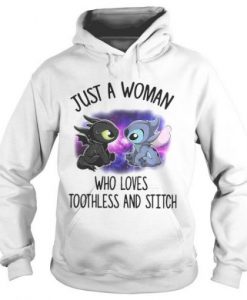 Just-a-woman-who-loves-Toothless-and-Stitch-Hoodie