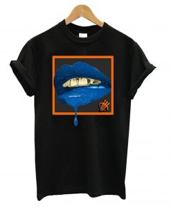 Blue-Lips-Black-T-shirt