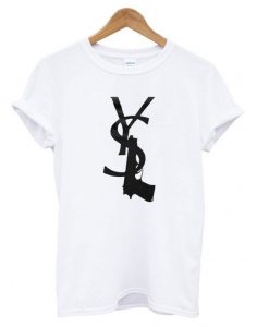 Yves-Saint-Laurent-white-gun-T-shirt