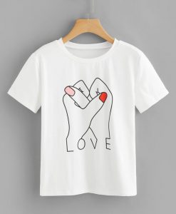 Graphic-Print-Love-Tshirt
