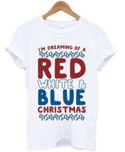 Red-White-And-Blue-Christmas-T-Shirt