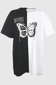 Black White Butterfly T Shirt