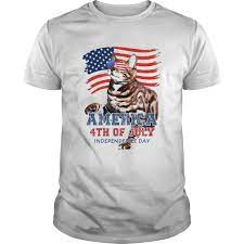 Cat American 4th July Flag T Shirt 2021