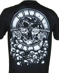 Guns N Roses Logo Black White Back T Shirt