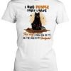 I Hug People Black Cat T Shirt