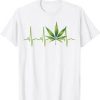 Heartbeat Cannabis Leaf T Shirt