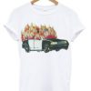 Police Car On Fire Tshirt