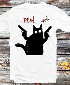 Pew-Pew-Gun-Cat-t-shirt