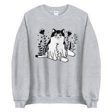 Black And White Cat Sweatshirt