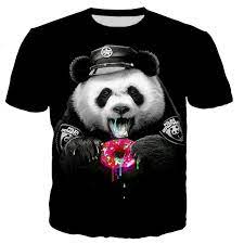 Eating Donutss Panda Tshirt