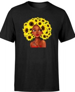 Woman-With-Sunflower-Hair-Tshirt